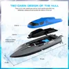 Varje EB02 RC -båt Remote Control Ship 2,4 g 4Ch High Speed ​​Motor upp till 30+ km / h för Pool och Lake 40 minuters användning Time Boat Toys