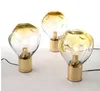 Lampe de Table nordique en verre doré, Design italien, éclairage de chevet, décoration LED pour salon, 4149957