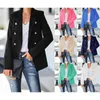 Женские повседневные однотонные пальто с длинными рукавами и пуговицами на лацканах, пиджаки, блейзеры, блузки, женские свободные деловые рабочие топы, верхняя одежда