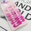 10 Pcs/set Simple Colorful Paint Children's Hair Clips for Child Baby Cute Small Mini Hairpins Printing Hair Headdress 3.5cm