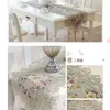 Top Eleganter europäischer Stil Stickerei Spitze Tischläufer Pastoral Druck Läufer Prinzessin Home Dekoration Tischläufer Tischsets 201123