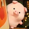 Kawaii gris plysch leksaker rosa söt kudde mjuka fyllda djur stora plushie docka hus dekorativa kudde julleksaker för barn la324