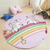 Animal Printed Round Kids Rug Toys Children's Carpet Baby Play Mat Cotton Developing Mat Rug Puzzle Play Mat Storage Bag Toys LJ200904