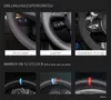 För Renault Koleos 2009-2014 DIY TOP Läder Ratt Hjulstygn på Wrap Cover Biltillbehör