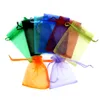 100pcslot 9 tailles Organza Bijoux d'emballage sac de mariage décoration de fête de mariage Bagpouches Drawable Baby Shower3725418
