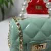 2021 Kids New Pearl PVC Portable Mini Candy Color Small Jelly Bag Fashion Casual Small Change Bag353w