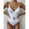 2020 Sexy New One Piece Купальник Высокий разрез Купальники Женщины Бразильские Купальники Костюмы Beachwear Backbloble Swear Носить твердые Монокини T200708