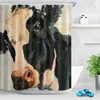 Tende da doccia Fattoria Mucca Modello Tenda Fattoria Pittura animale Arte Arredamento bagno Set Bagno Poliestere impermeabile con ganci1