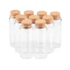 6 pièces 150 ml petit mignon récipient en verre transparent avec bouchons bonbons Pot de nourriture rechargeable embouteillage cosmétiques cadeaux bouteilles