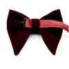 Bow Ties Fashion Velvet Big Bowties For Women Mens Groom Wedding Bow Tie Skinny Solid Color Gravatas Slim Black Cravat Acc qylACL