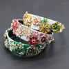 Hårklämmor Barrettes Blomma färgade strass pannband Barock Fashion Luxury Metal Multicolor med 5921