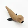 Nouveau Style Coloré Silicone Portable Sea Lions Forme Herbe Sèche Filtre À Tabac Bol En Métal Pipe À Main Fumeur Titulaire De Haute Qualité DHL Gratuit