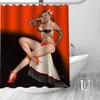 Büyük satış özel pin up kız duş perdesi kancalarla banyo su geçirmez polyester kumaş diy senin t200711