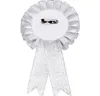 Bride att vara Hen Night Party do Gift Filler Rosette Badge Vit Silver Semester Tillbehör