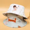 Designer Kids Bucket Hat Double Sided Wear Hats Boys Girls Fishing Hats Cotton Sun Hat Cartoon Style Summer Outdoor Hat
