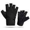 Guantes antideslizantes para levantamiento de pesas, medio dedo, guantes de ciclismo, bicicleta, antideslizante, a prueba de golpes, deportes, gimnasio, guante, protección de bobinado, brazaletes Q0108