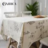 CANIRICA Table Cloth Pastoral Table Cover Linen Tablecloths Mantel Blanco Rectangular Home Decor Kitchen Accessories Decoration T200707