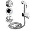 Toilet Shattaf Bidet Tap Set Handheld Shower Head Water Sprayer Bathroom Seat Nozzle Attachment+Hose+Wall Mount Rack Holder LJ201204