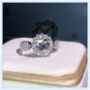 Bague en diamant Sona à fleur creuse, en argent sterling 925, bague de fiançailles, de mariage, pour femmes, 5833348
