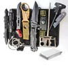 Utomhus Kniv Survival Kit Survival Kit Multifunktionella fält Första hjälpen Kit SOS Emergency Supplies Självförsvar HW91