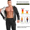 Gymkläder Bastujacka för män Fitness Snabb Svettande huva kappa muskeluppbyggnad sportkläder