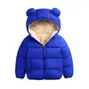 赤ちゃんの冬のジャケットコートキッズカジュアルかわいい耳のフード付きジャケット全体のオーバーオールスノー暖かい服幼児男の子女の子201030