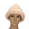 XEONGKVI Version coréenne Mode Islande cheveux à la main tricot laine casquettes femme noël bonnets chauds chapeaux d'hiver pour fille 211228