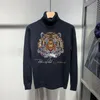 Mäns Tröjor Tiger Diamond Högkvalitativ Termisk Tyg Vinter Turtleneck Sweater Tjock Strikkad Pullover Långärmade Casual Toppar