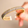 30pcs main à double rangée de pierres précieuses rondes de labradorite Moonstone Perles réglable Chakra Reiki or 14K Rempli ouvert Cuff Bracelet