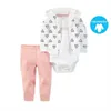 baby girl clothes cartoon 2020 autumn newborn boy outfit long sleeve sets hooded jacket unicorn+romper+pants winter clothing LJ201023