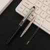 Black Ballpoint Pens Fine Crystal Moda Creative Stylus Touch Caneta para escrever papel de carta Escola de escritório Ballpen KK6612