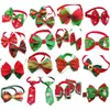 100pc / lot Noël Vacances Chien Noeuds Papillon Mignon Cravates Collier Pet Chiot Chien Chat Cravates Accessoires Toilettage Fournitures P88 201029