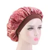 Kobiety Satin Drukuj Night Sleep Bonnet Hat Hair Care Cap Head Wrap Głowy Nosić Damskie Akcesoria Mody