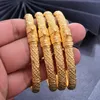 Wando 24K 4pc queen Copper Bangles Gold color Bangles For Men/Women Flower Jewelry 6cm wide Wedding bracelet gift 0930