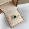 Verastore 18k Gold Inlay Rings New High Qulity Emerald Zircon Diamond Rings for Women Luxury Wedding Jewelry255p