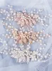 Trendy Leaf Pearl Rose Gold Wedding Hair Combs Tiara Bridal Headpiece Women Head Decorative Jewelry Accessories 220217