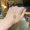 2022 Ny japanska och koreanska Titanium Stål Smart Halsband Kvinnors Ins Net Red Temperament Clavicle Chain Real Gold Electroplate Pendant