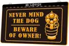 LD1121 Не берите в голову собака Остерегайтесь владельца 3D -гравюрный светодиодный знак