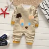 Recém-nascido criança criança menino meninas manga longa romper macacão roupas roupas aquecidas listradas desenhos animados bonito traje 23 201027