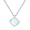 Fina halsband Kvinnor S925 Sterling Silver In Light Luxury Nisch Clavicle Chain White Mother of Pearl Shell Hängsmycke Halsband Q0531