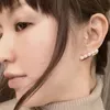 Moda donna semplice retro fila di perle orecchini con perno equilibrio design affascinante gioielli piercing all'orecchio per le ragazze della signora 220211