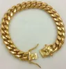 Miami Cuban Curr Cner Cning цепочка ожерелье браслет 14K Gold Clad из нержавеющей стали