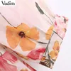 Vadim donna dolce chiffon stampa floreale patchwork midi abito manica lunga due pezzi set abiti casual femminili abiti QB848 T200106