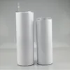 20oz Blank Sublimation Straight Tumblers Stainless Steel Blank White Skinny Cup With Lid and Plastic Straw SEA SHIPPING CCA12593