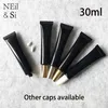 Free Shipping 30ml Black Plastic Eye Cream Bottle 30g Cosmetic Lip Gloss Soft Tube Refillable Concealer Squeeze Bottles