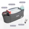 Universal baby barnvagn arrangör expanderbar blöja väska med axelrem, kopphållare, dragkedja fickor tillbehör resa 220225