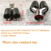 1 Piece Glossy black Carbon fiber AKrapovic Exhaust pipe Fit for all cars Stainless steel Ak Muffler tip