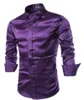 E-BAIHUI 2021 Frühling und Herbst Casual Hemden Koreanische Herrenkleidung Slim-Fit langärmeliges Hemd seidig glänzend Hemd spitzer Kragen Top-shirt Zhe-512