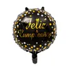 50 stuks 18 inch Nieuwe Spaanse heliumfolie Feliz cumplea os ballonnen globo gelukkige verjaardag decor Rose Goud Ronde bulk verkopen 1027257A