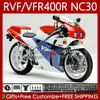 BODY DO HONDA RVF400R N30 V4 VFR400 R VFR400R 89-93 79NO.30 RVF VFR 400 RVF400 R 400RR 1989 1990 1991 1992 1993 VFR400RR VFR 400R 89 90 91 92 93 Kit Factory Blue